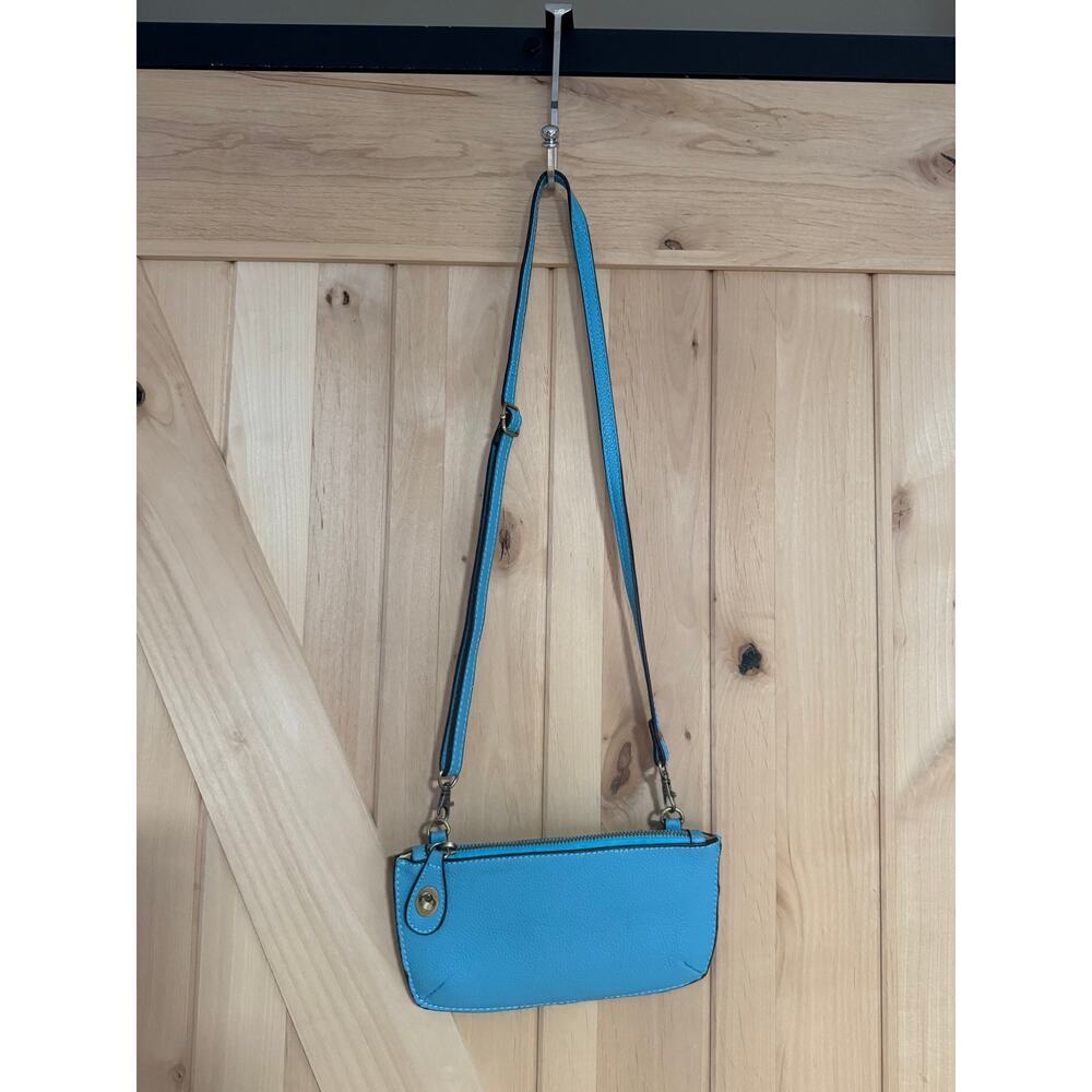 Joy Susan | Light Blue Vegan Leather Crossbody Wallet Purse